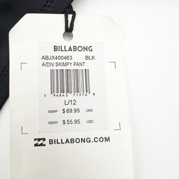 NWT Billabong A/Div Skimpy Bikini Bottoms Junior Size L/12 Black UPF 50+ - Picture 12 of 15